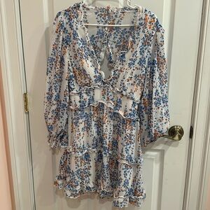 Floral open back dress